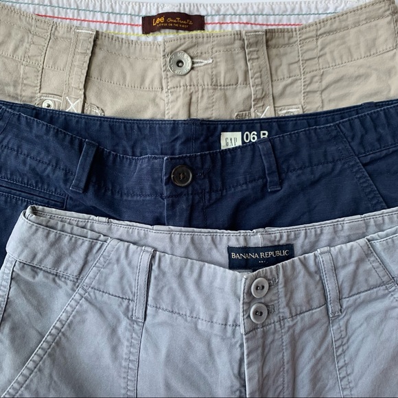 Banana Republic Pants - Women’s Shorts 3 Pair Bundle Size 6 Banana Republic GAP Lee Gray Blue Khakis